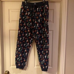 American Eagle Outfitters Snoopy Christmas Men’s Navy Lounge Pants Sz M 32/34.